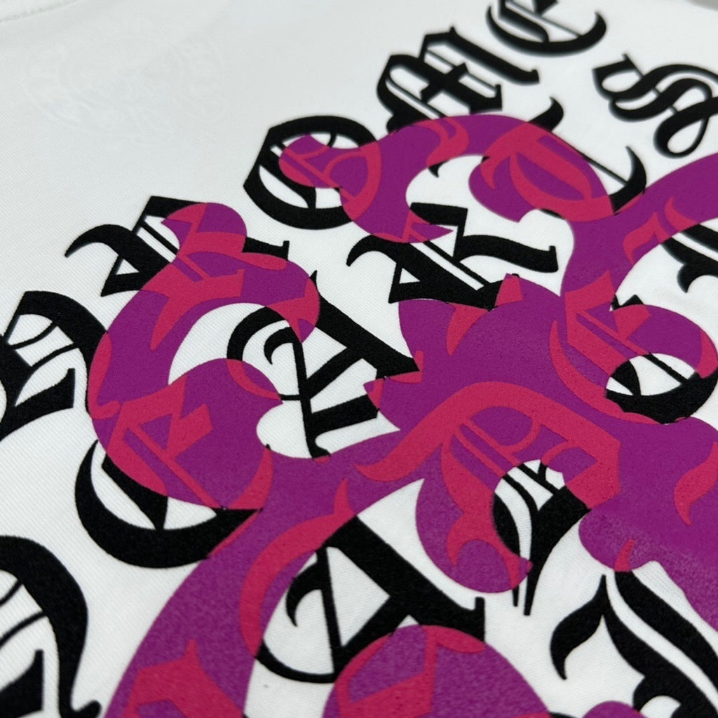 T shirt Chrome Logo Rose / White