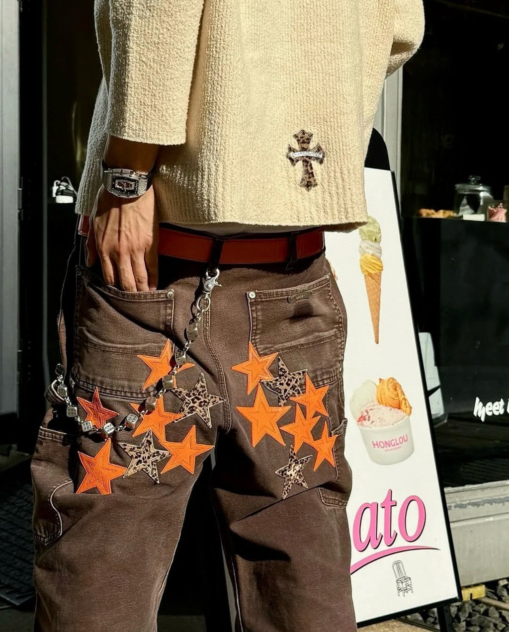 Pull croisé imprimé léopard CHROME