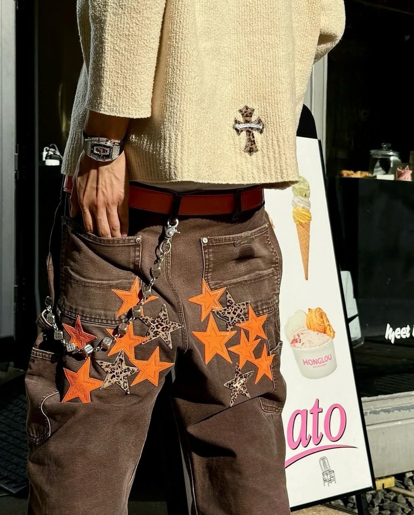 Pull croisé imprimé léopard CHROME