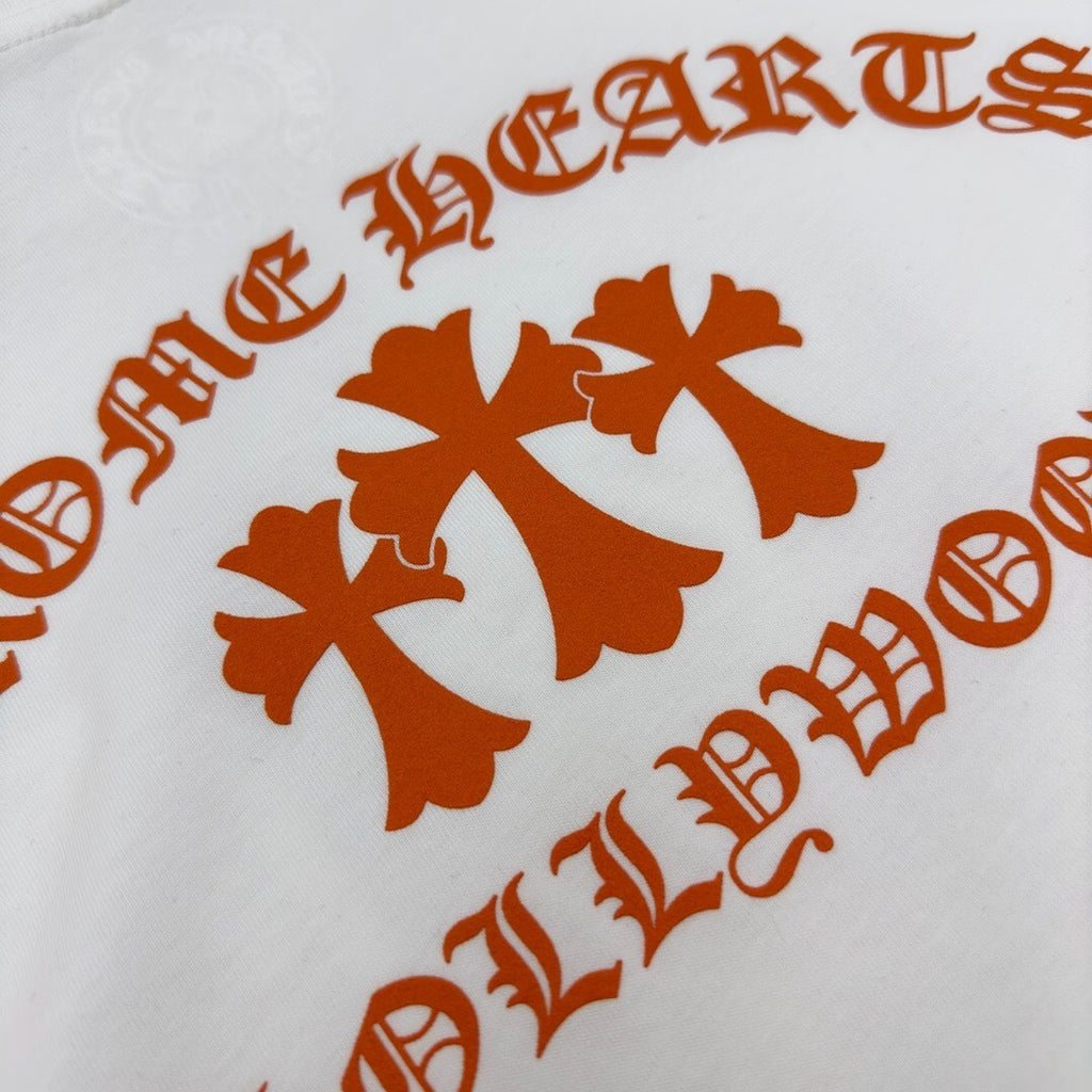 T shirt  Chrome White / Orange  sleeve