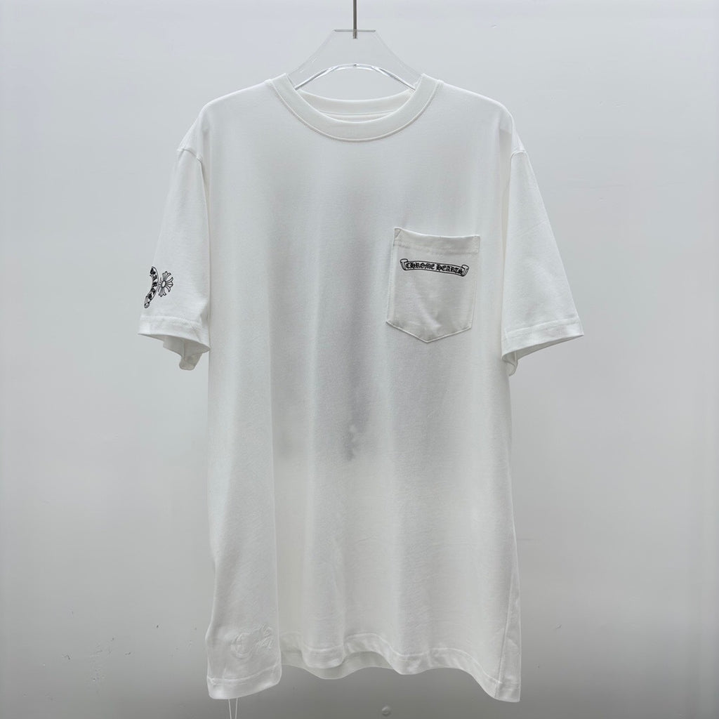T shirt Chrome Logo Rose / White