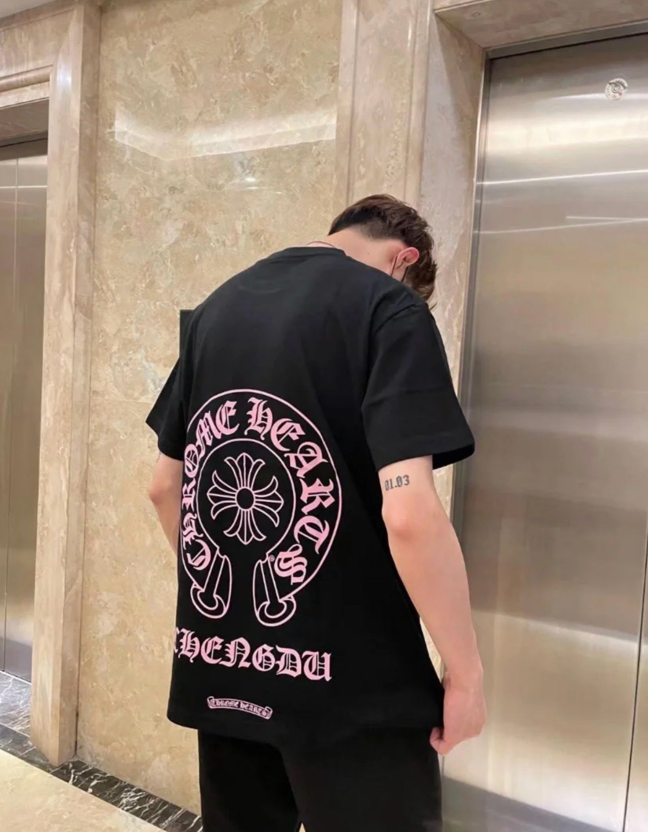 T shirt Chrome black rosé