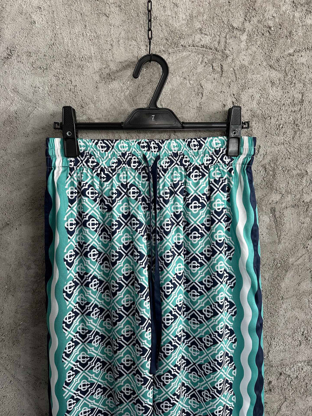 Casa B Exclusive MONOGRAM WAVE SILK PANTS