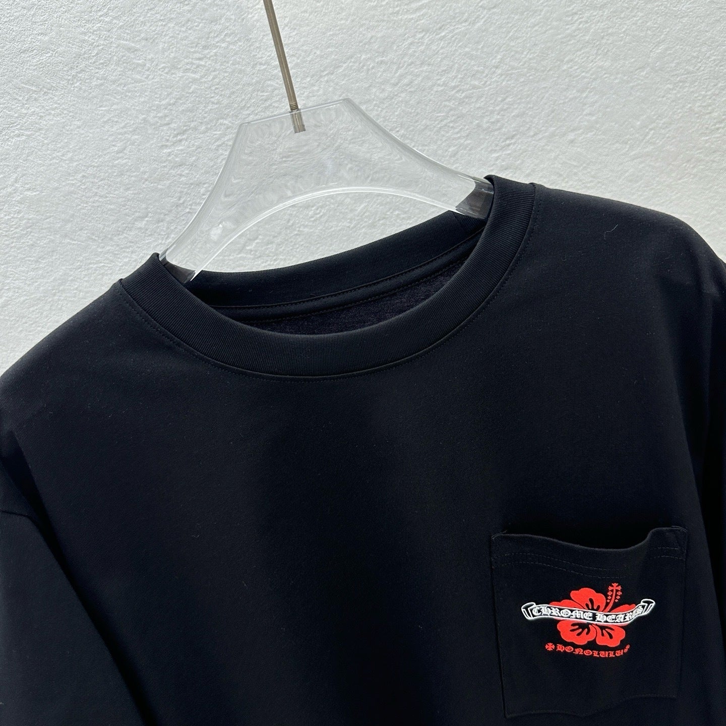 T shirt chrome Flowers black