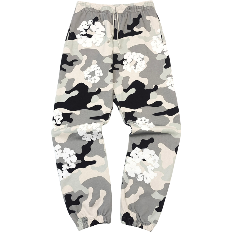 Pantalon Denim.Trs Grey flowers military