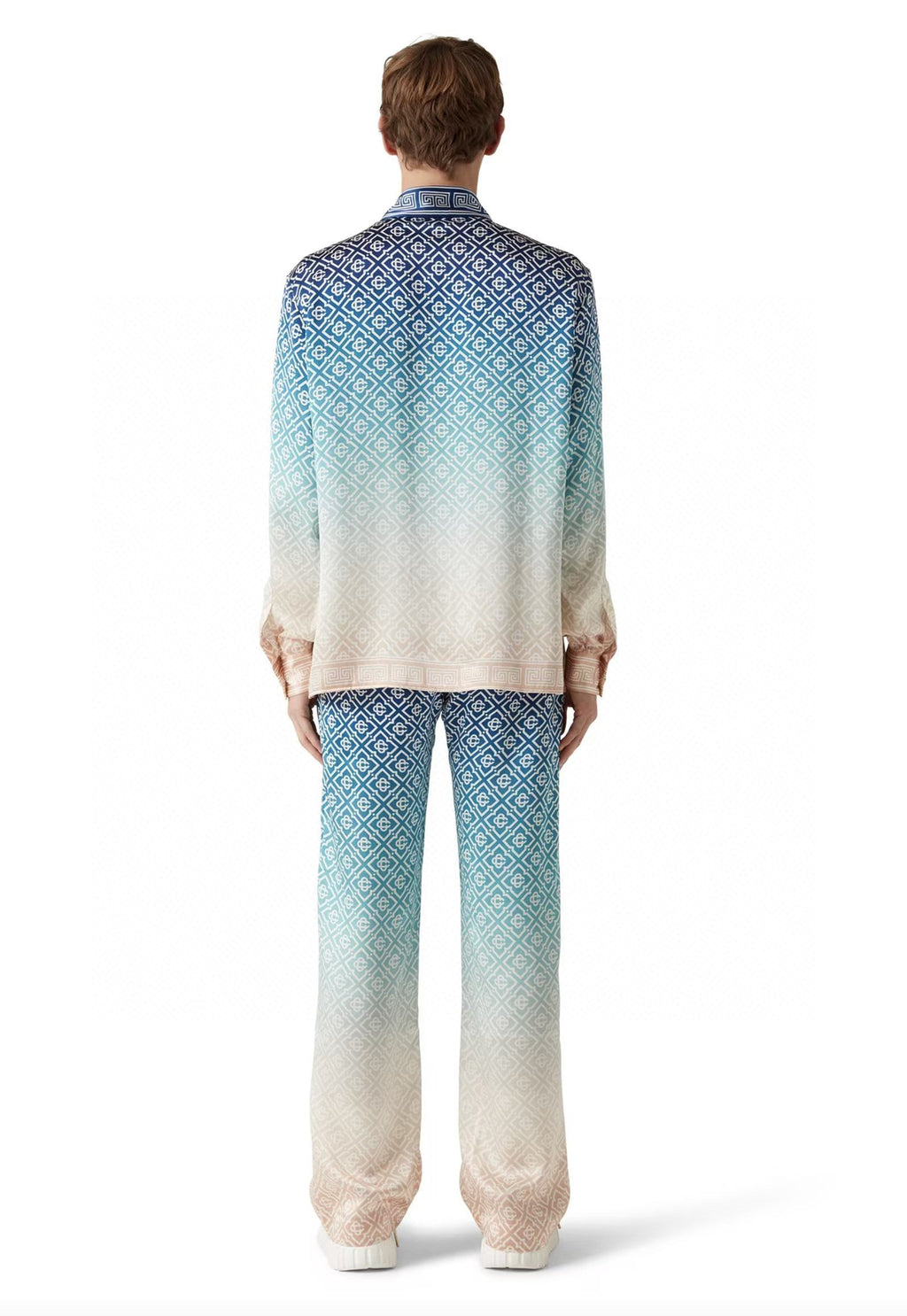 Casa B - Pantalons en soie Jacquard Gradient