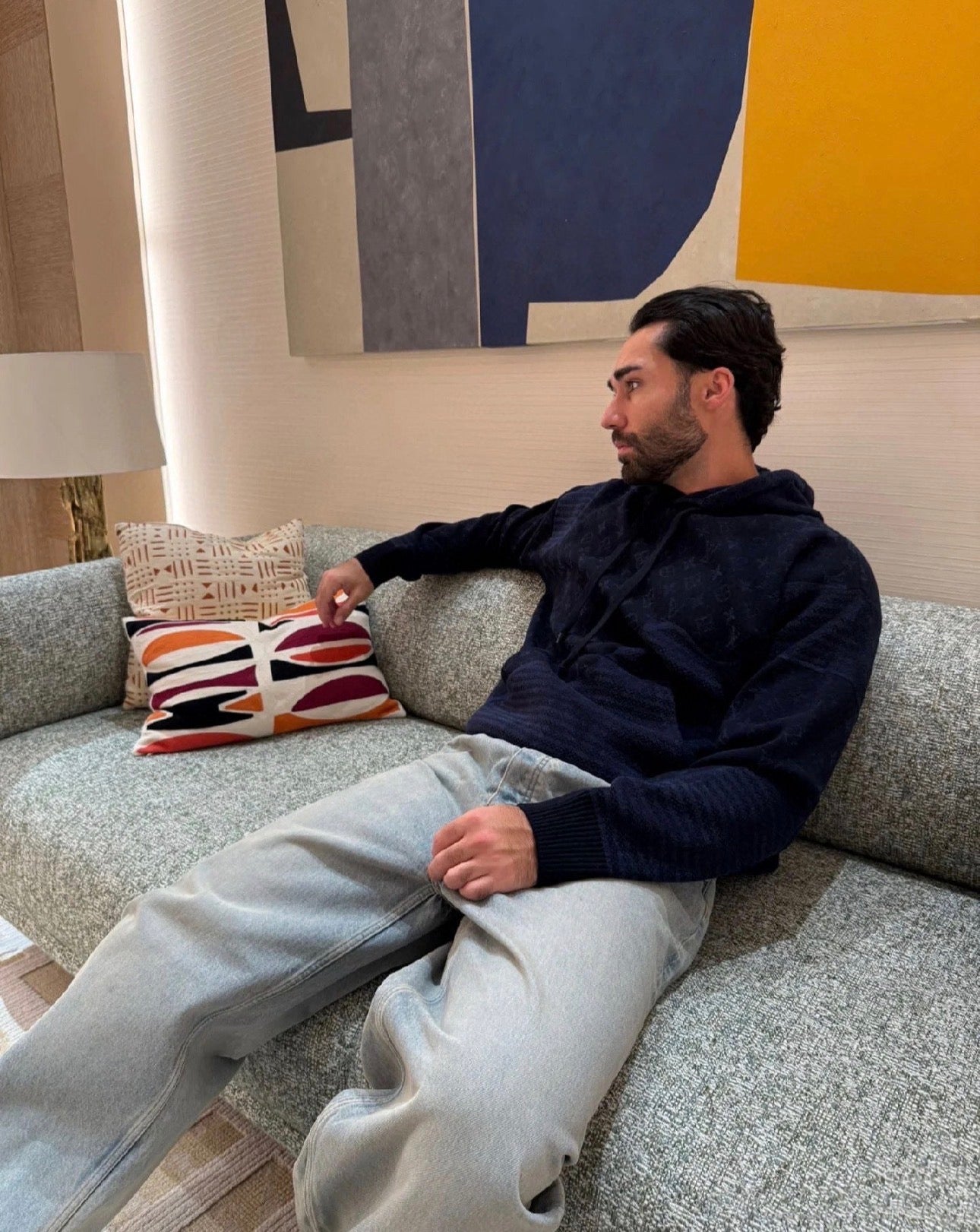 Sweat Lv jacquard mono bleu nuit 10/10