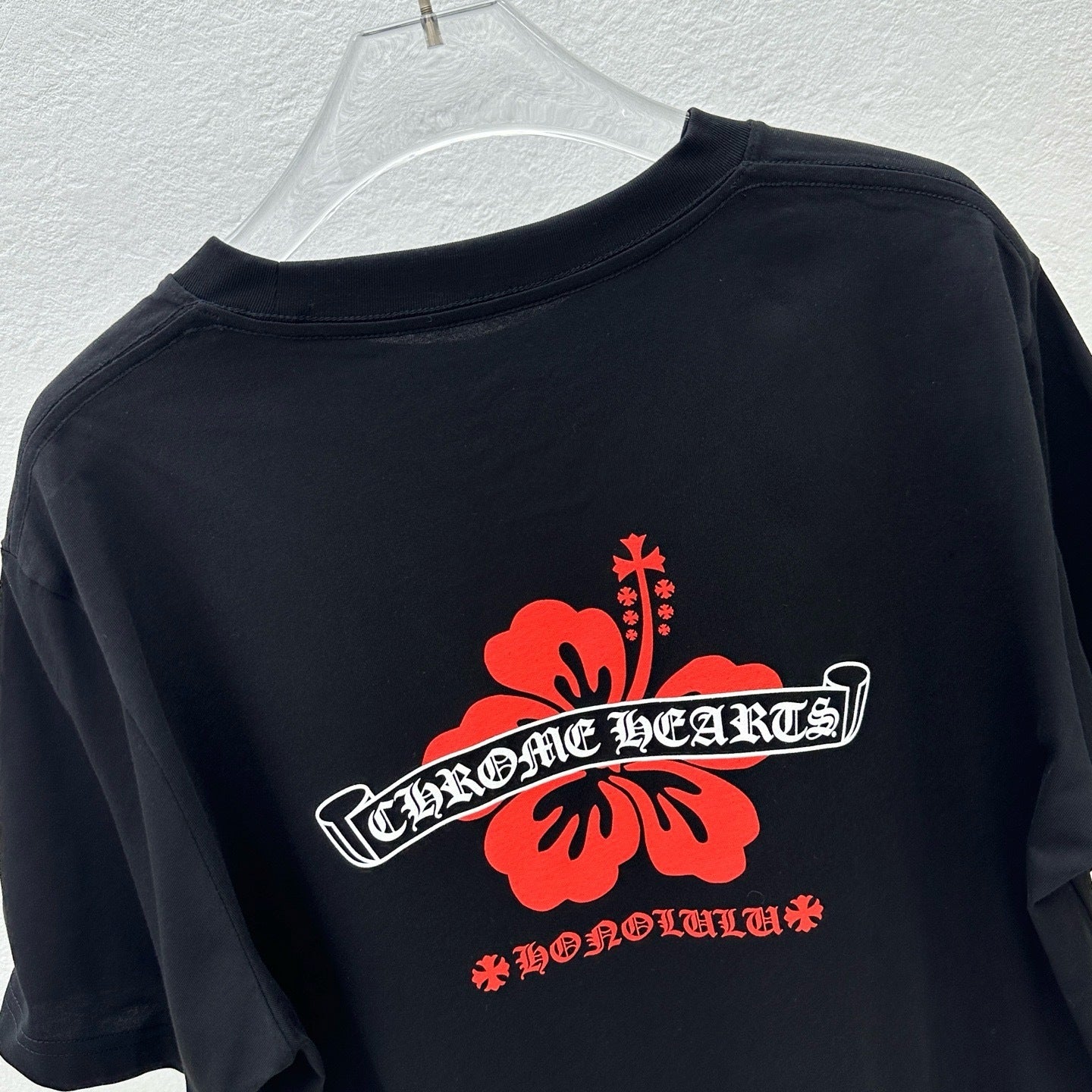 T shirt chrome Flowers black