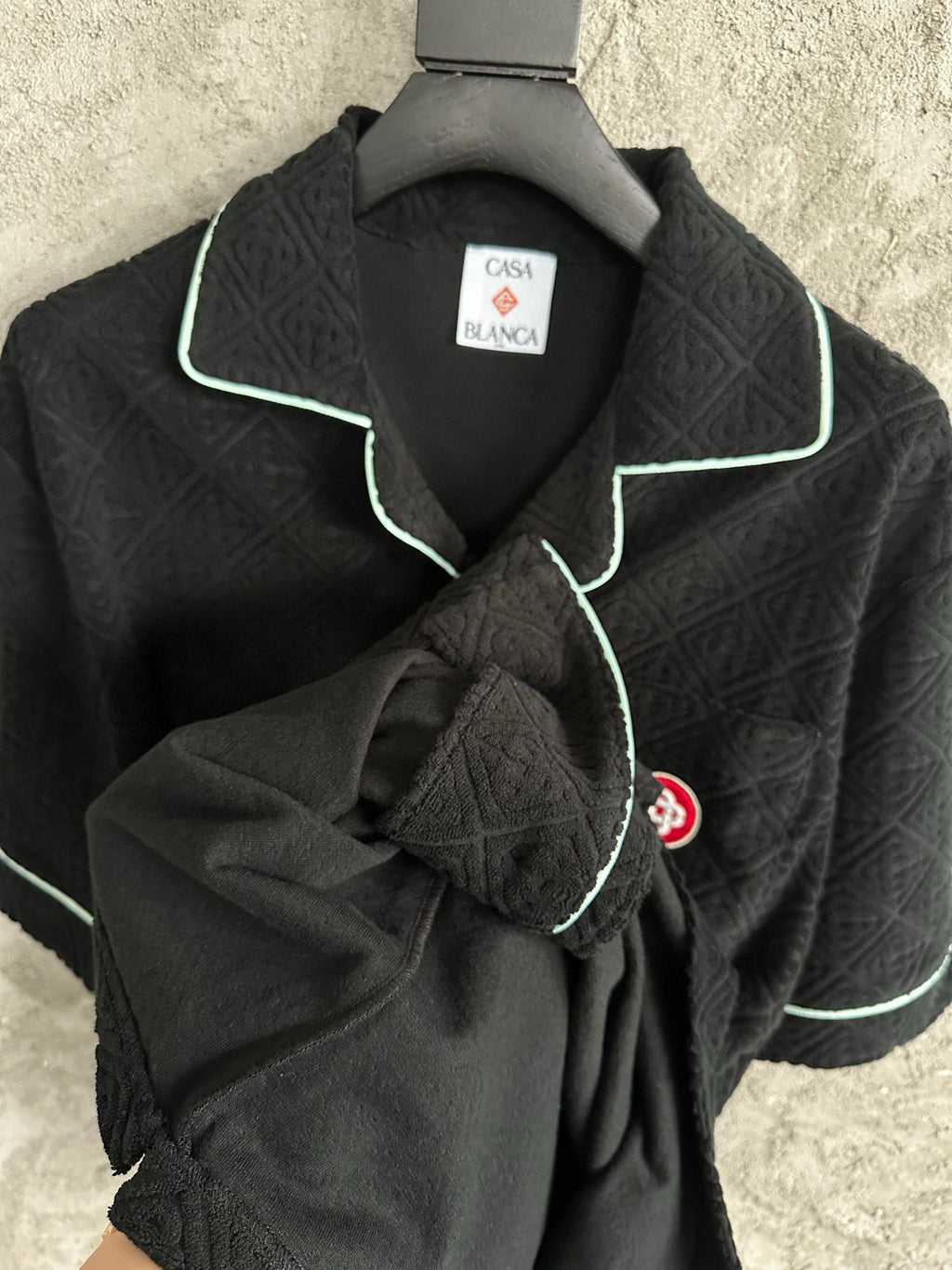 Casa B MONOGRAM JACQUARD TOWELLING SHORT SLEEVE SHIRT