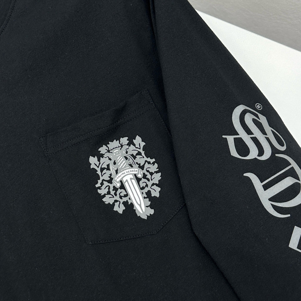 Chrome long sleeve black White