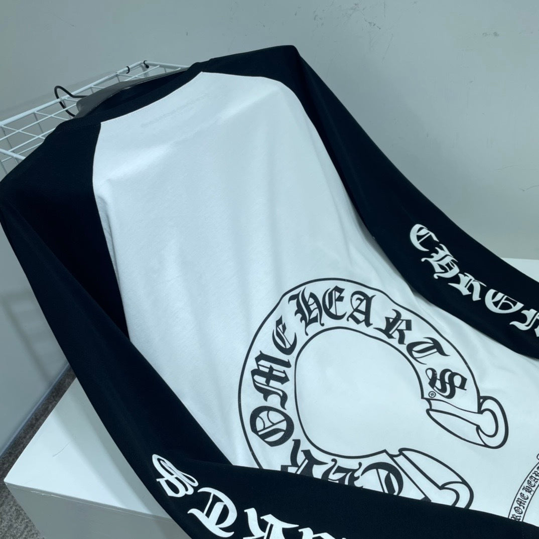 T shirt  Chrome white  black   sleeve