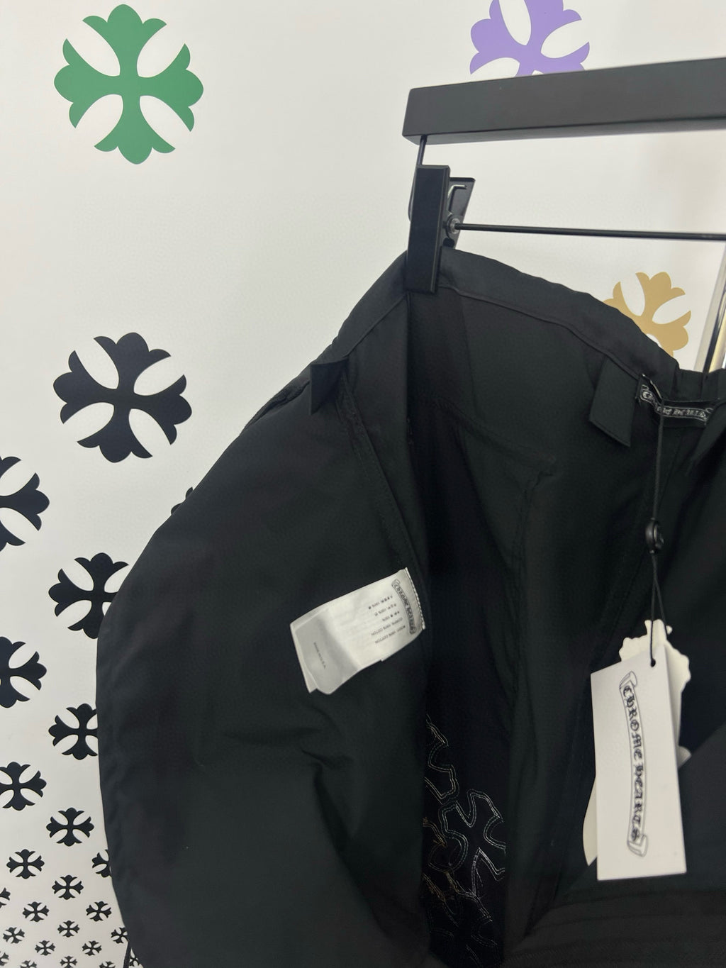 Jean black Chrome croix coloré