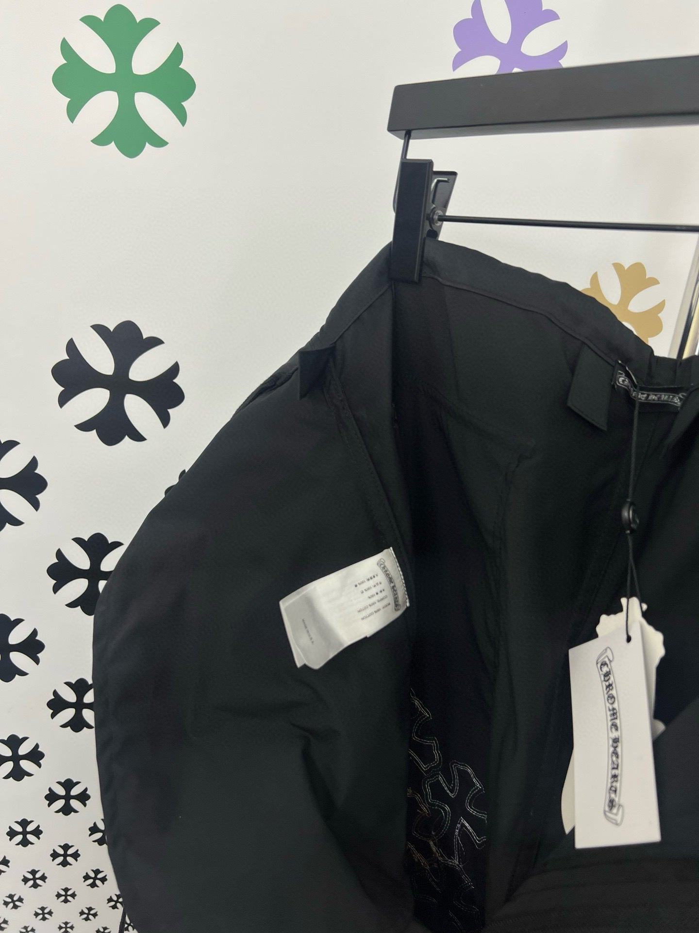 Jean black Chrome croix coloré