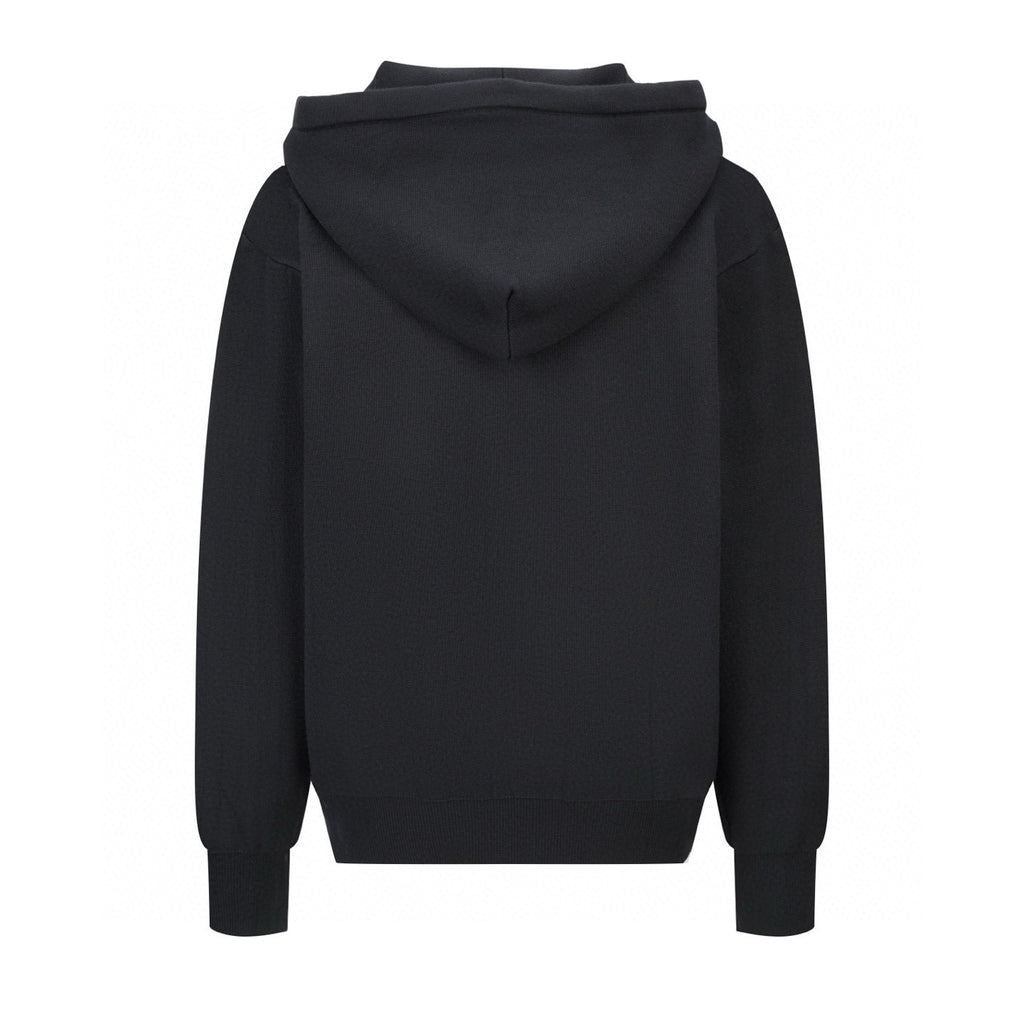 Cardigan en maille à poche plaquée en cuir et logo Loew