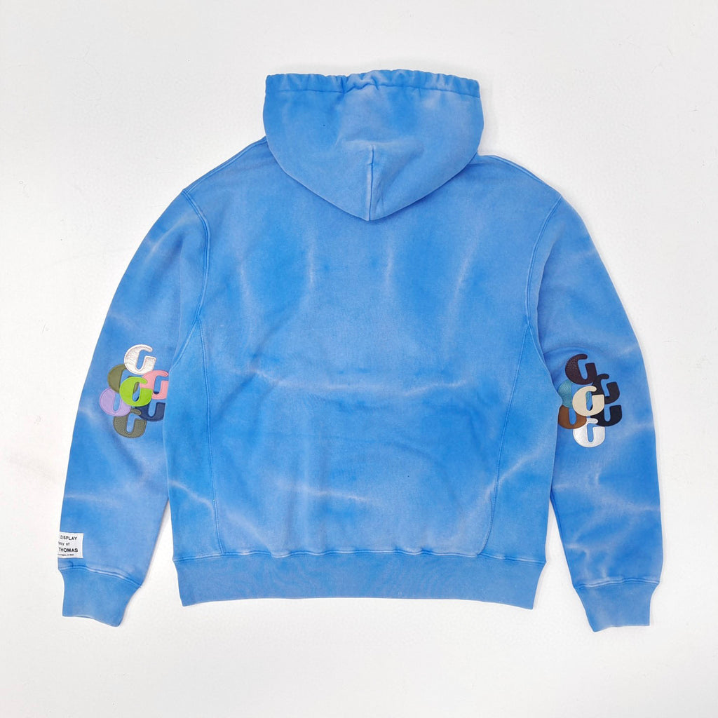 Sweat à capuche lettre Hill bleu