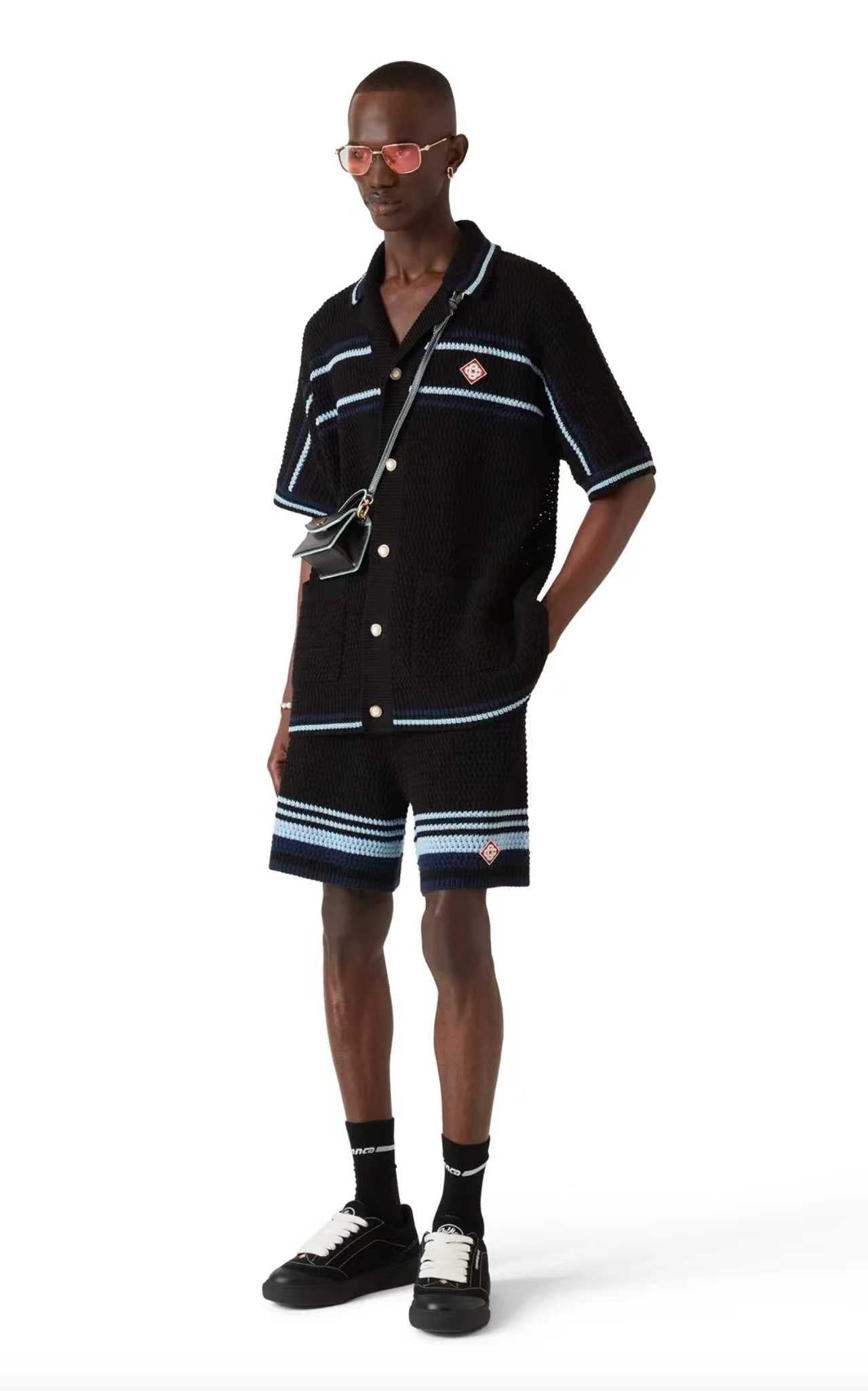 Casa B - Chemise crochet rayure ensemble