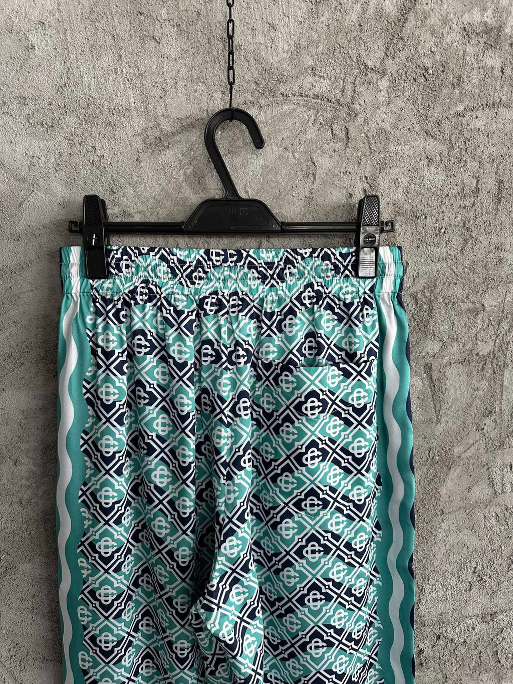 Casa B Exclusive MONOGRAM WAVE SILK PANTS