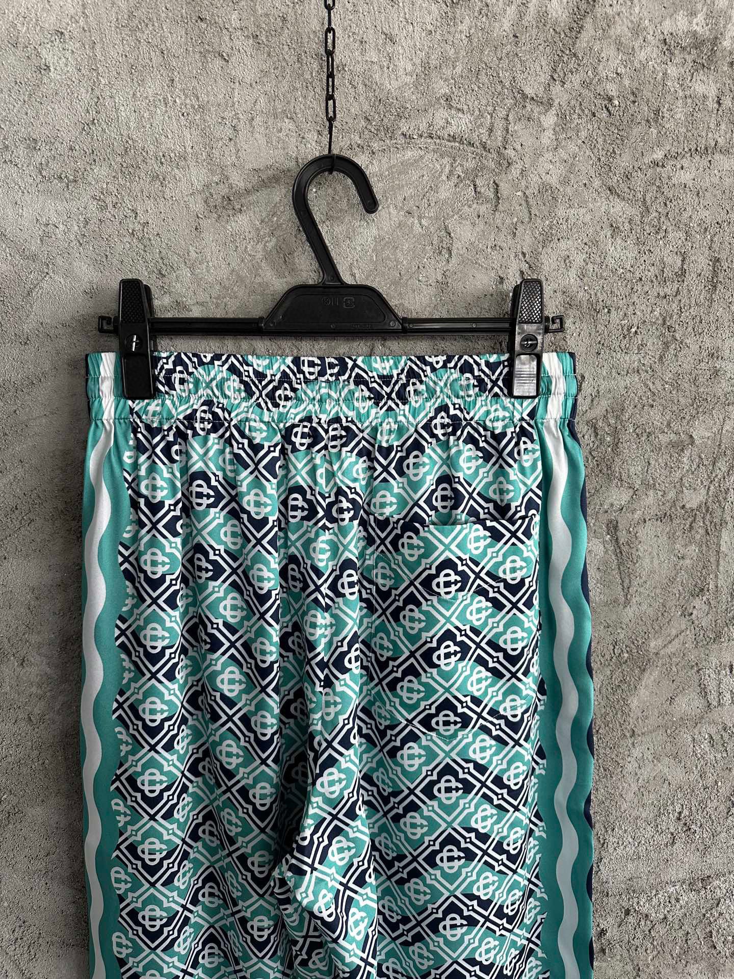 Casa B Exclusive MONOGRAM WAVE SILK PANTS