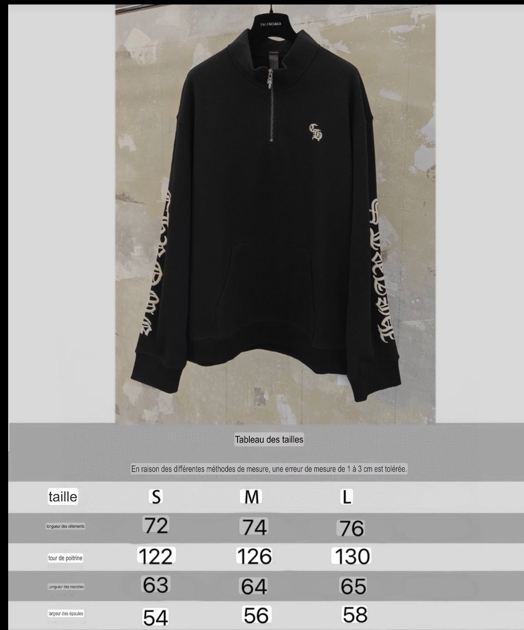 Sweat Zippé chrome black