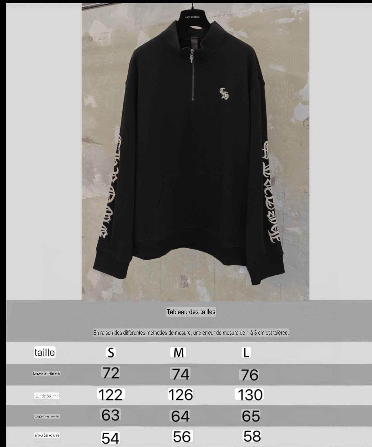 Sweat Zippé chrome black