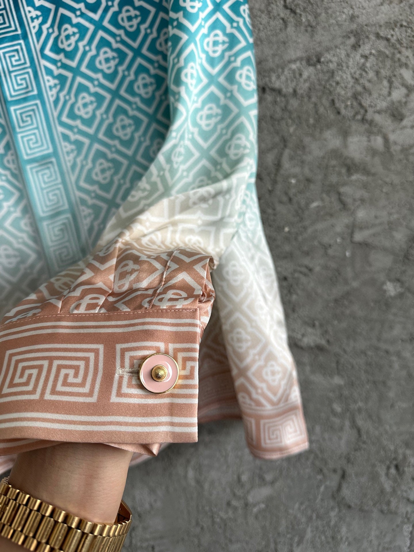 Casa B - Chemise en soie Jacquard Gradient