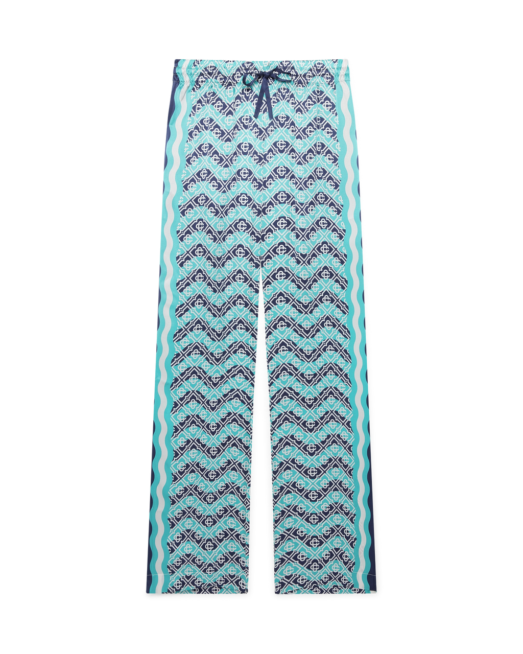 Casa B Exclusive MONOGRAM WAVE SILK PANTS