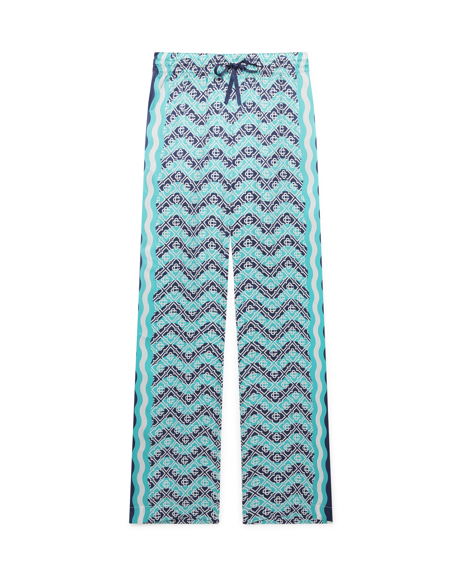 Casa B Exclusive MONOGRAM WAVE SILK PANTS