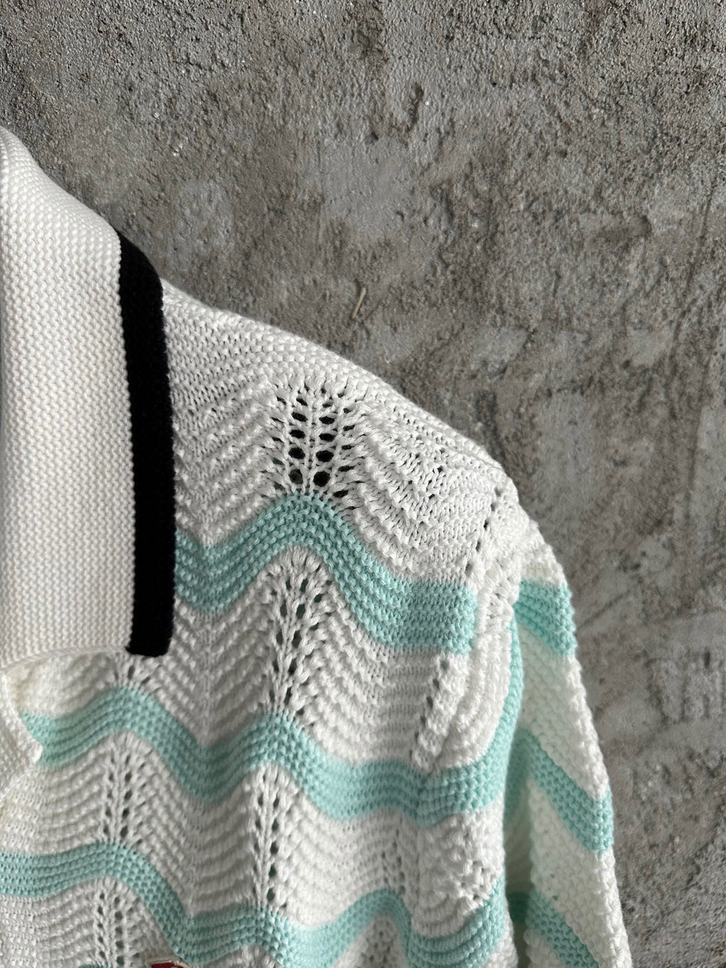 Casa B CHEMISE À MANCHES COURTES EN COTON CROCHETÉ GRADIENT WAVE