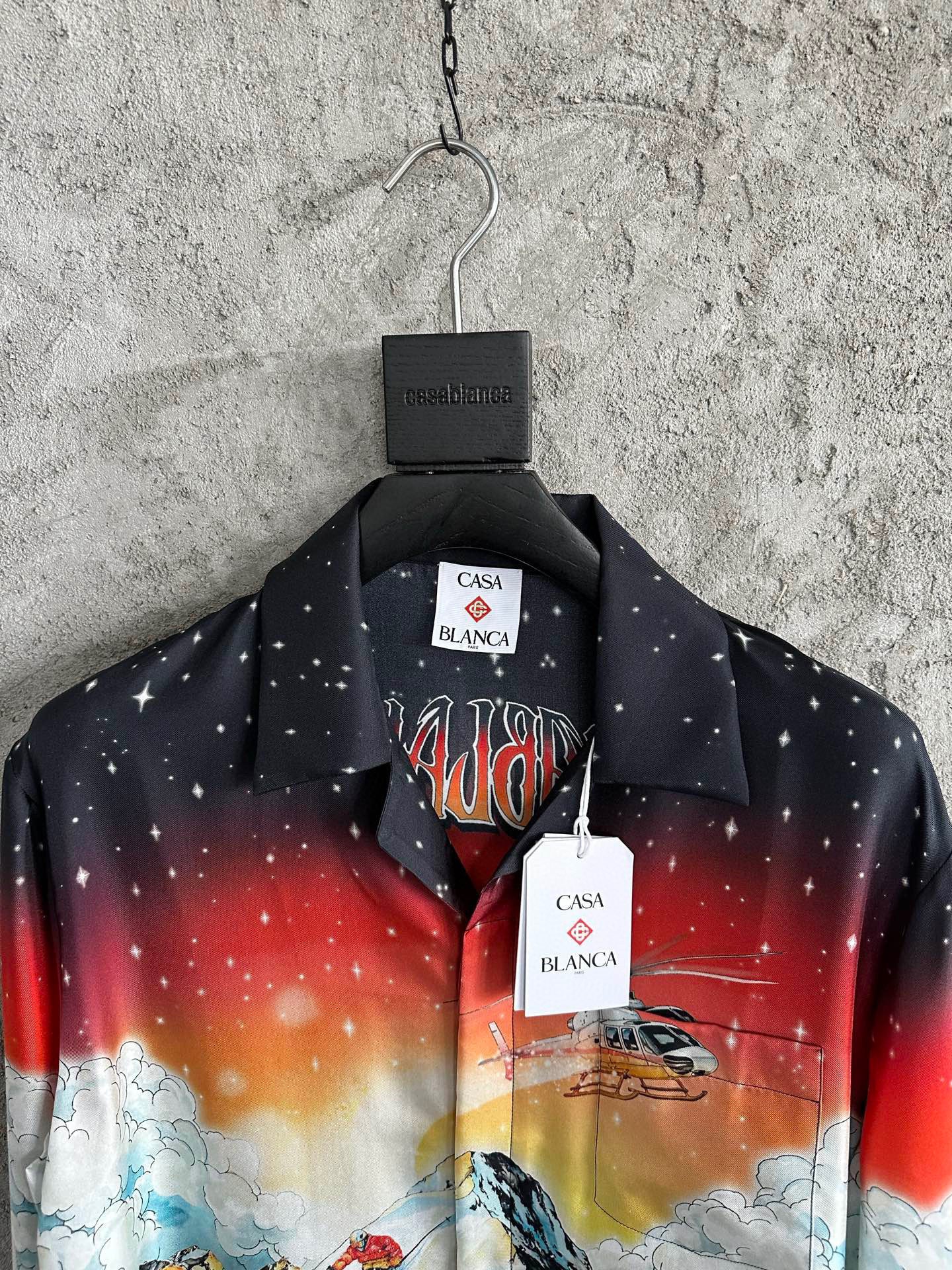 Casa B Chemise en soie à Motif scène de ski