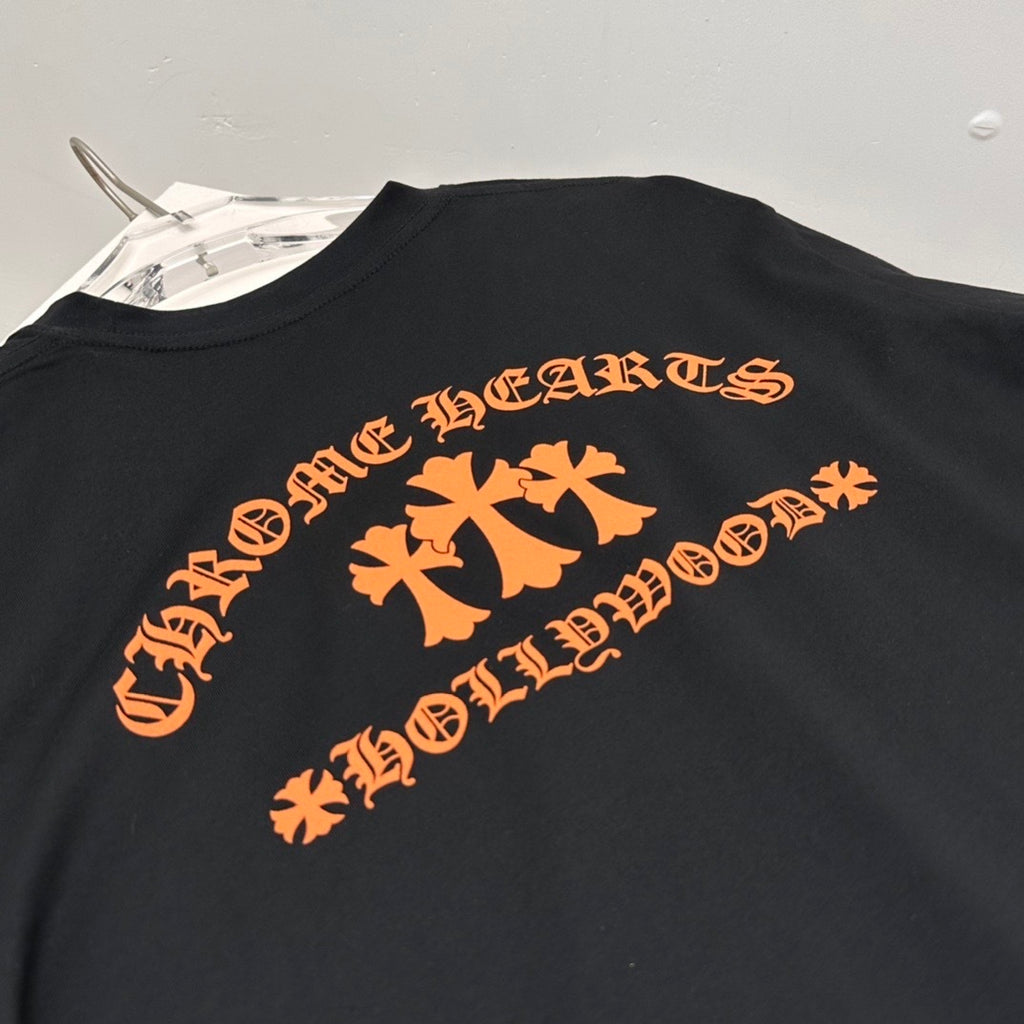 T shirt  Chrome Black / Orange  sleeve