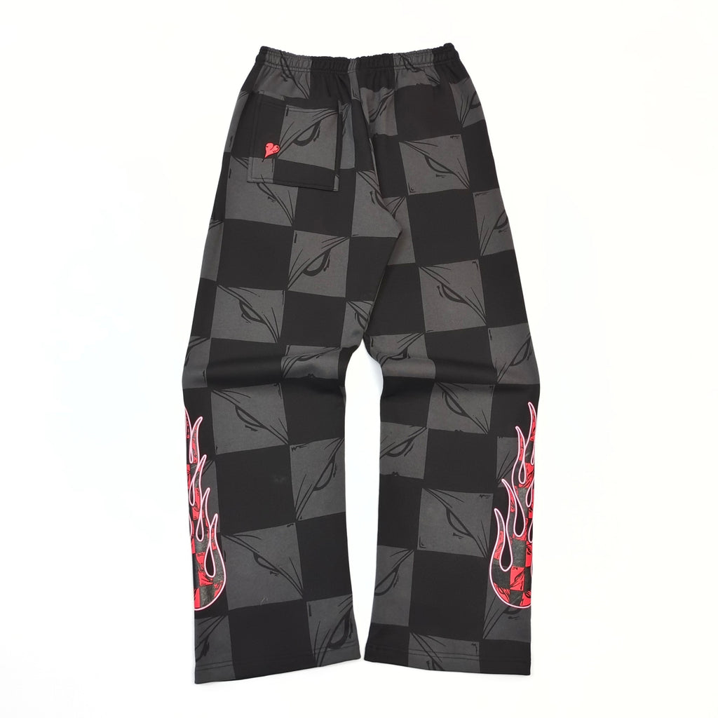 Pantalon Chrome Flamme à carreaux noir