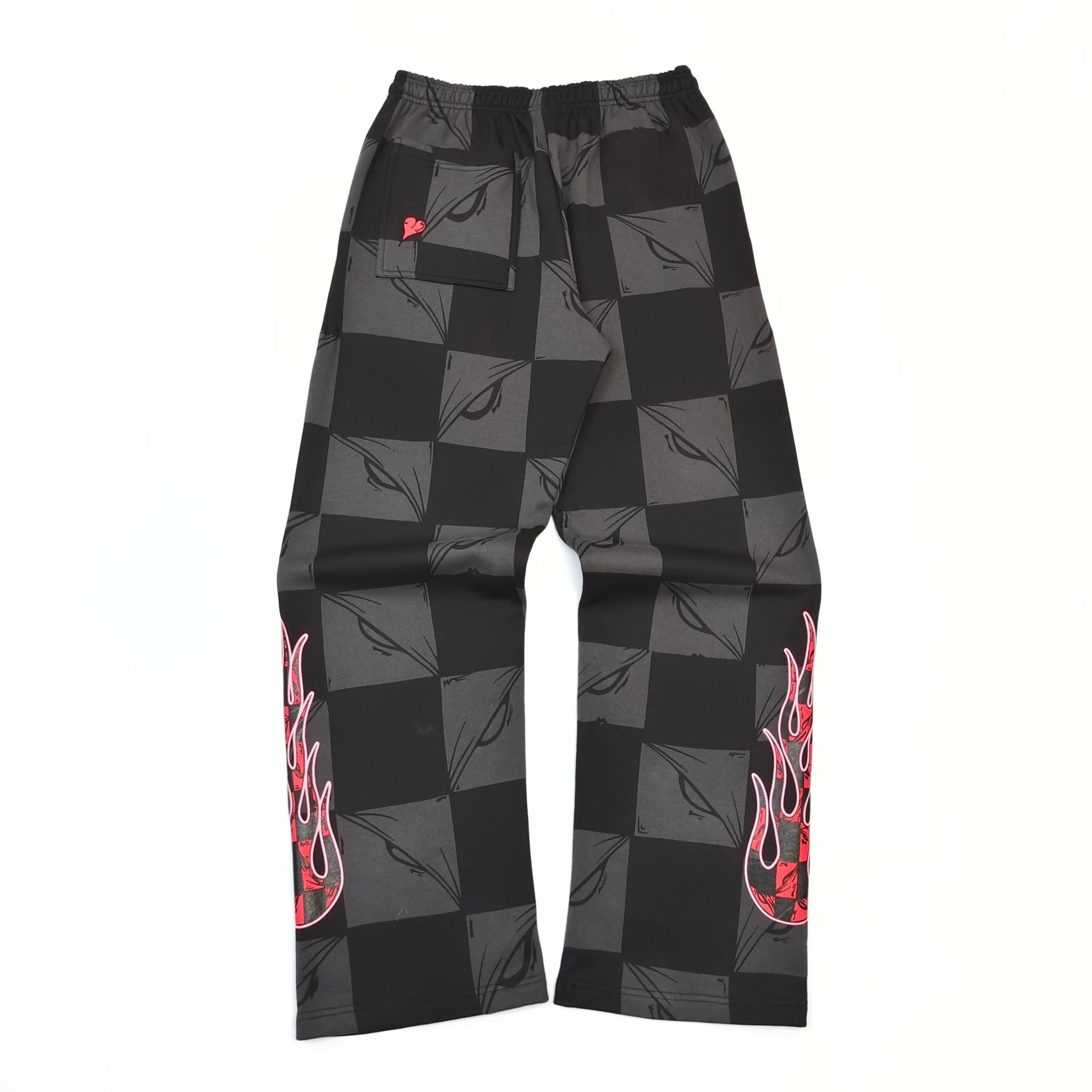 Pantalon Chrome Flamme à carreaux noir