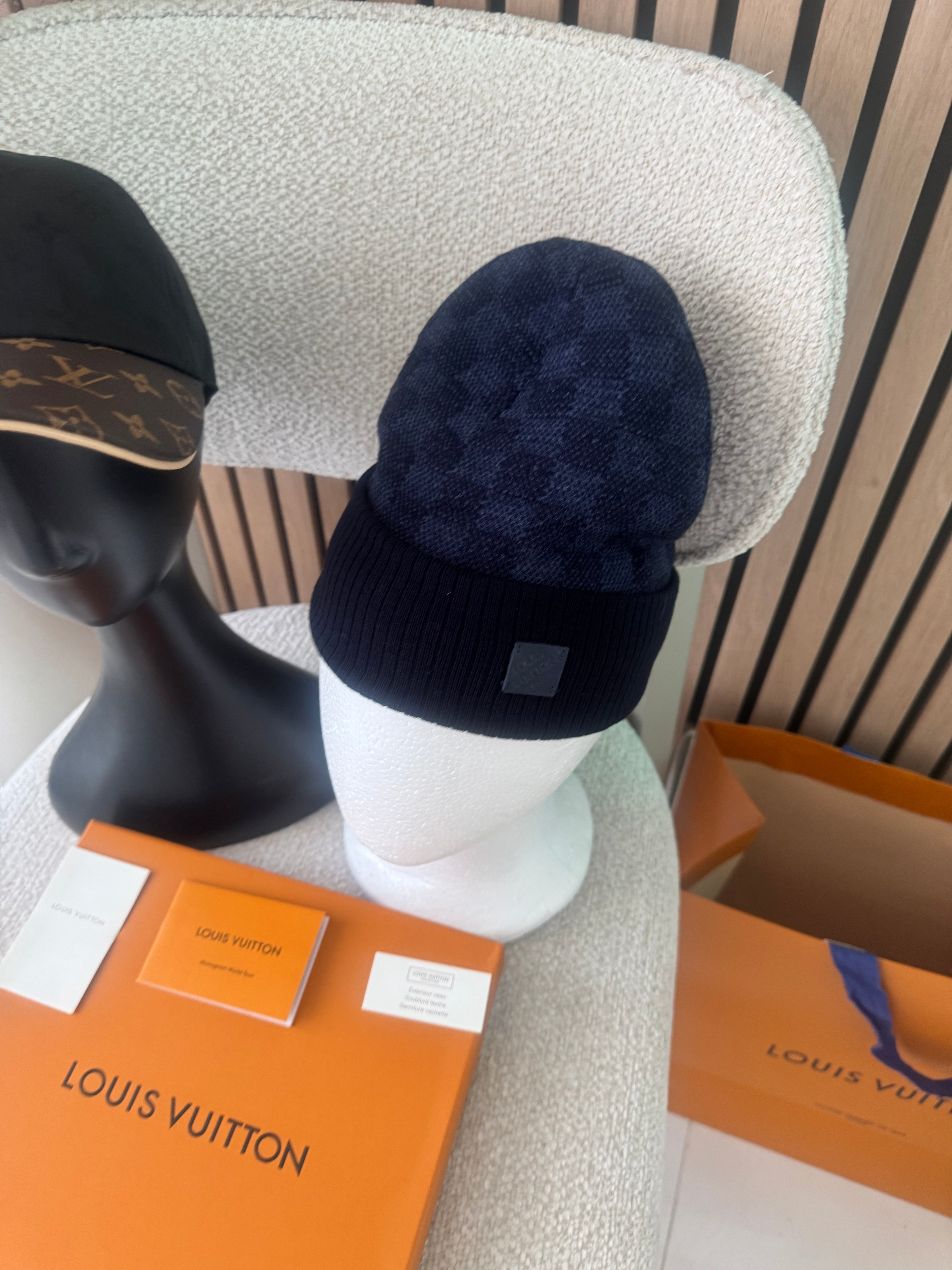 Bonnet Lv neo damier bleu