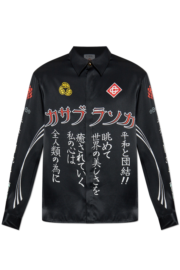 Casa B Chemise en soie Chinese Print