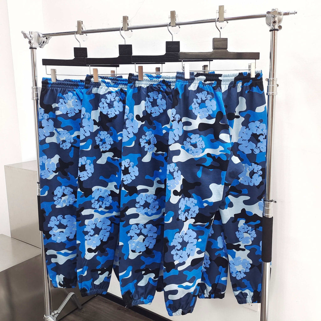 Pantalon Denim.Trs Blue  flowers military