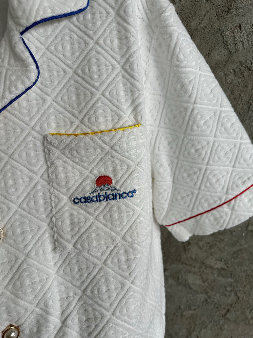 Casa B CHEMISE À MANCHES COURTE BLANCHE TISSU MONOGRAM