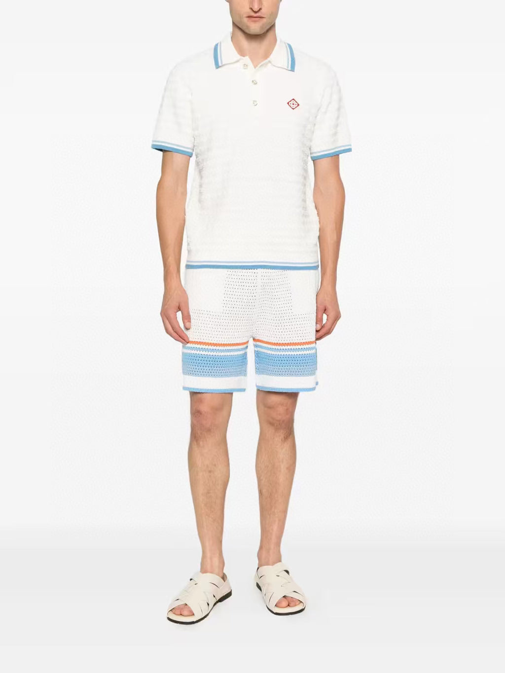 Polo Casa B / Baby blue appliqué à boucle