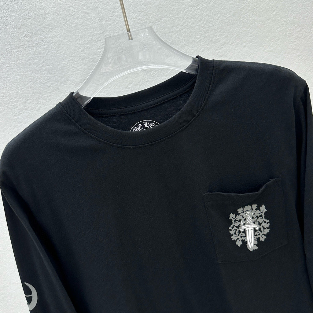 Chrome long sleeve black White