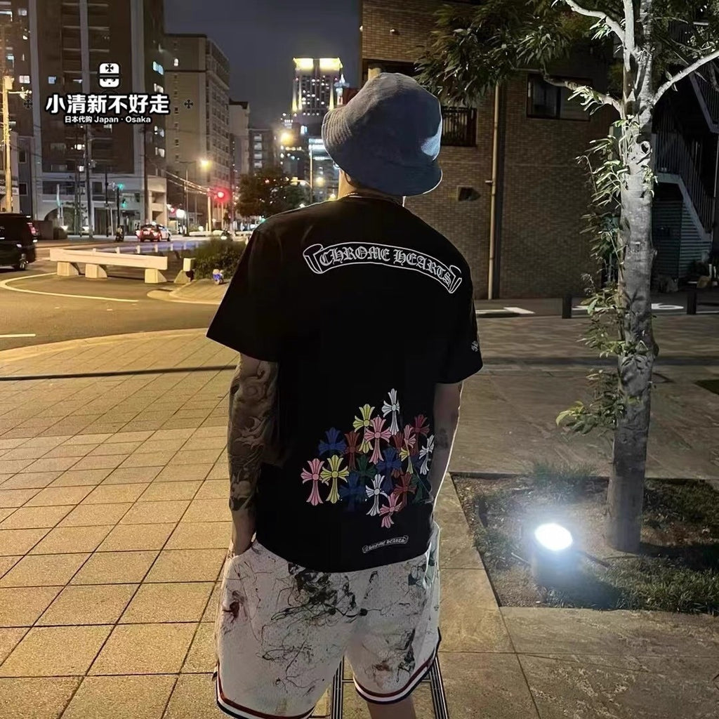 T shirt Arc en ciel de croix  full chrome