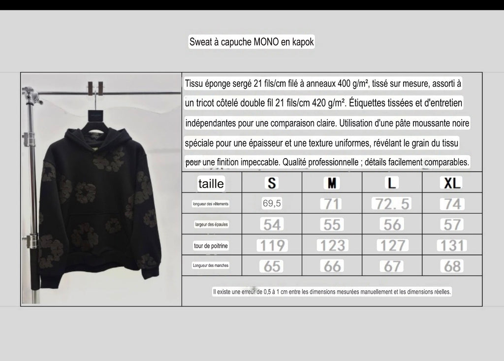 Sweat Black capuche mono DT TEARS KAPOK