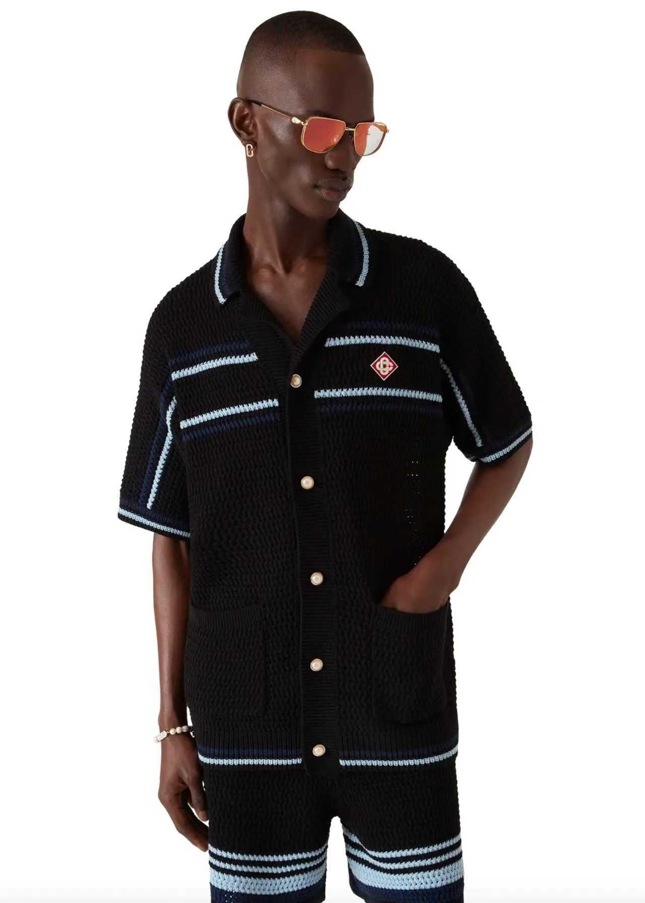 Casa B - Chemise crochet rayure ensemble