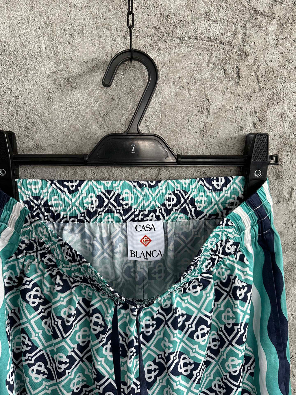 Casa B Exclusive MONOGRAM WAVE SILK PANTS