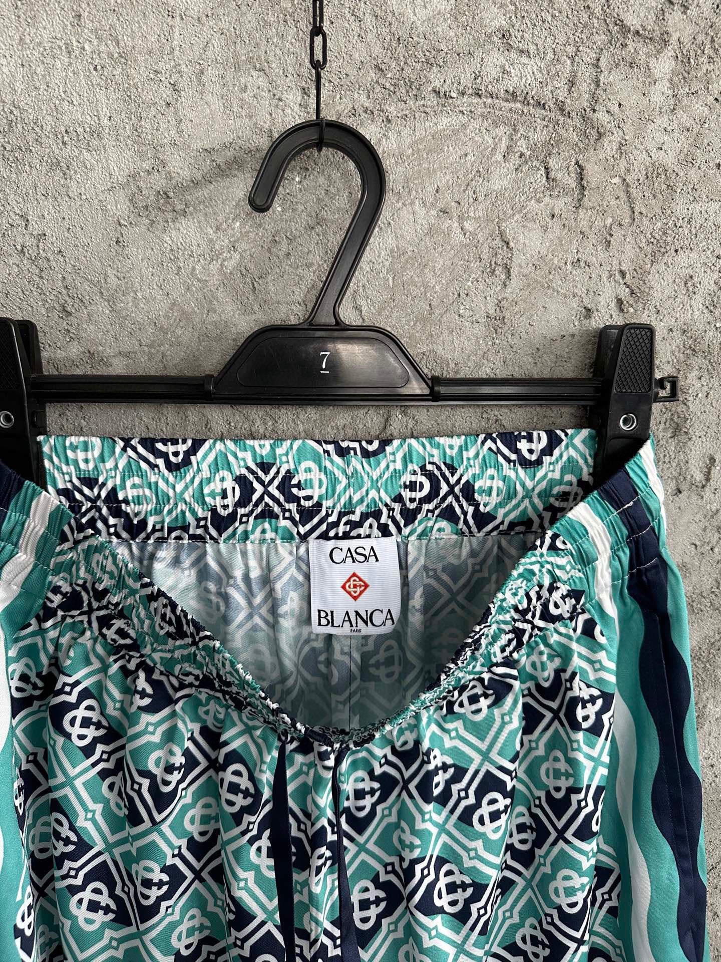 Casa B Exclusive MONOGRAM WAVE SILK PANTS