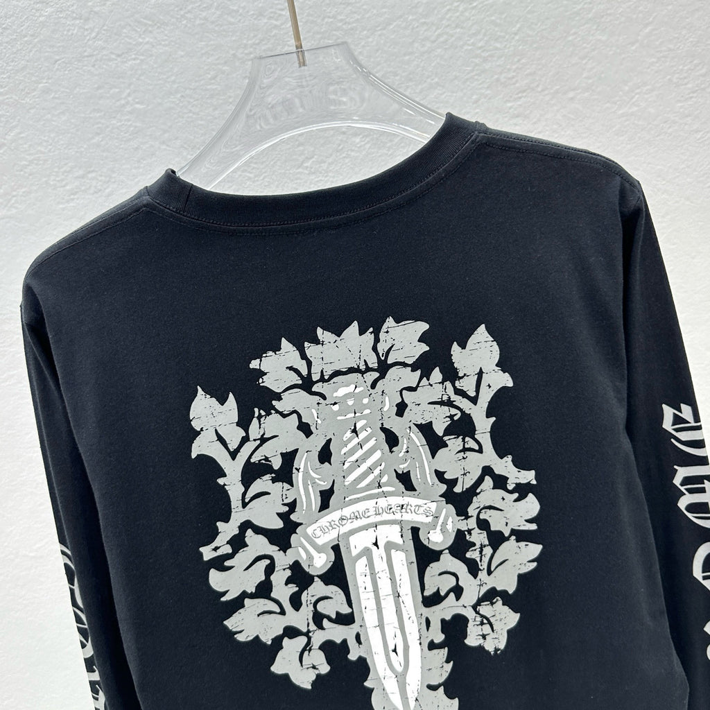Chrome long sleeve black White