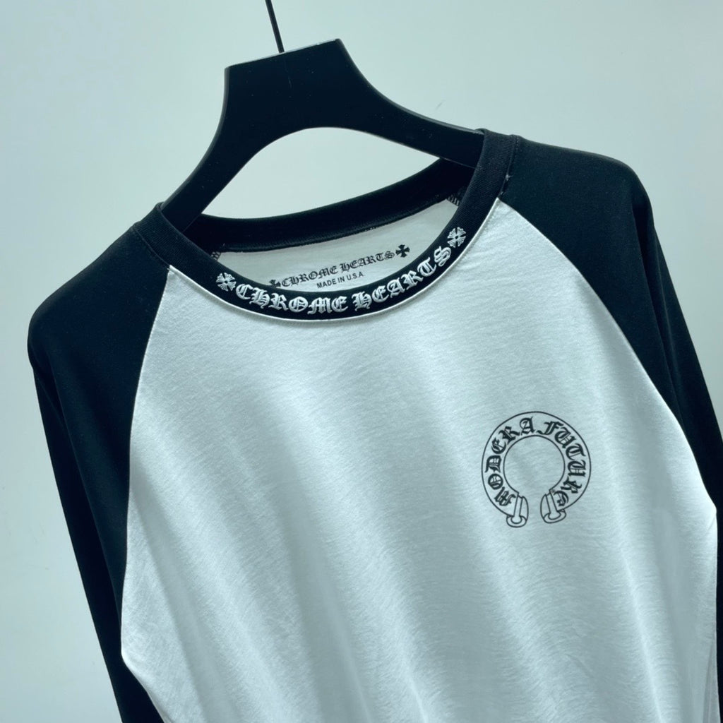 T shirt  Chrome white  black   sleeve