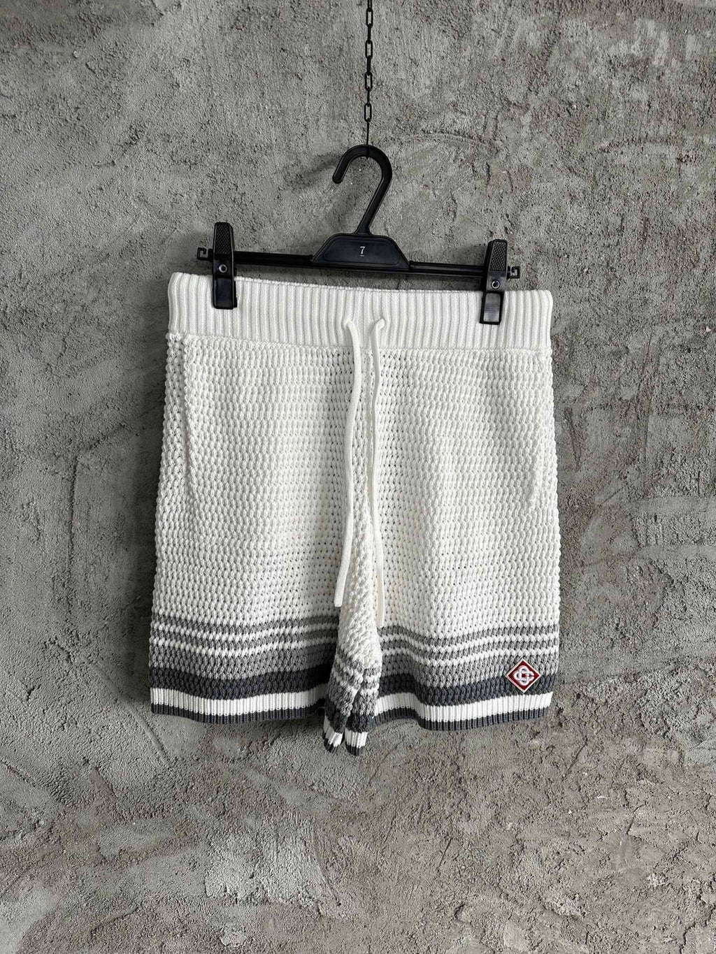 CASA B SHORT COTON CROCHETÉ GRIS NARDO