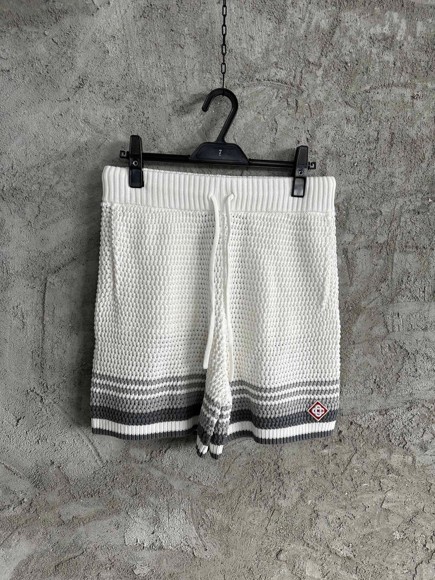 CASA B SHORT COTON CROCHETÉ GRIS NARDO