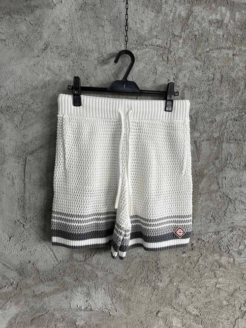 CASA B SHORT COTON CROCHETÉ GRIS NARDO