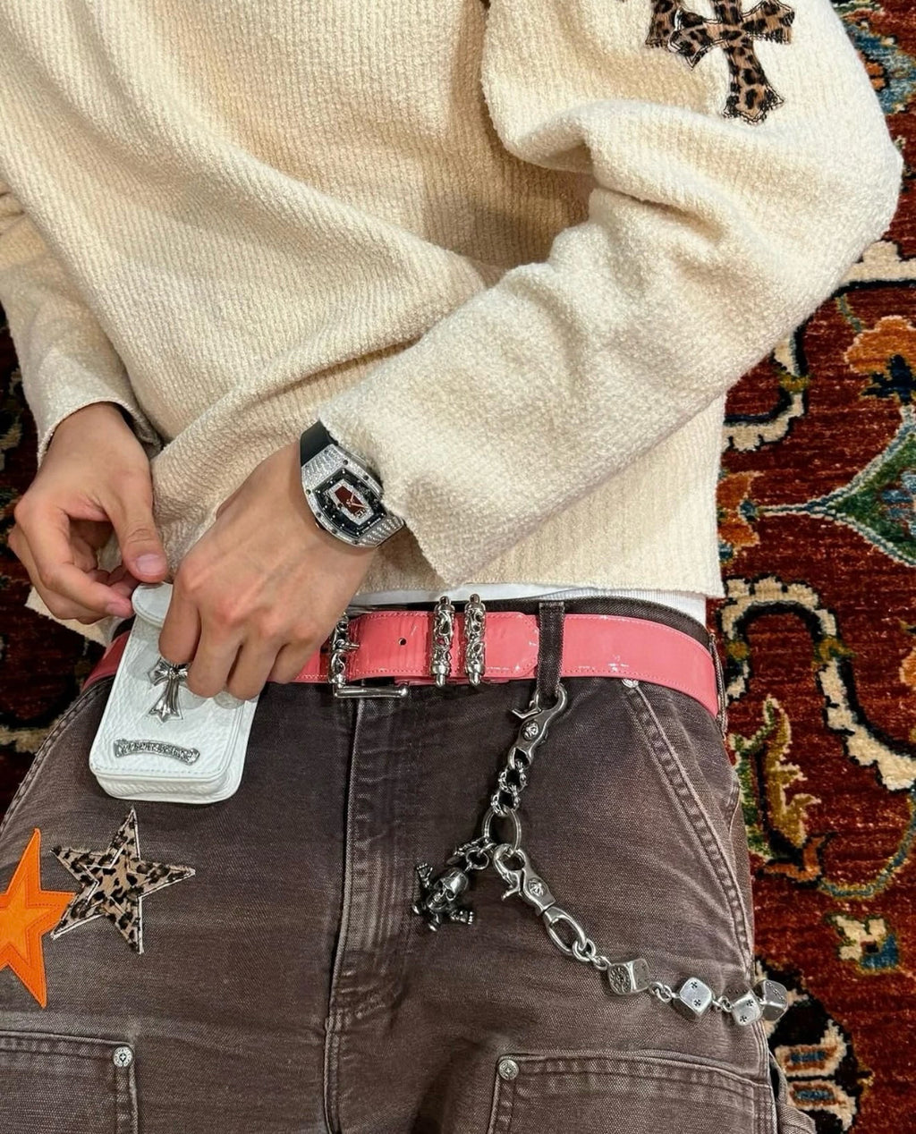 Pull croisé imprimé léopard CHROME