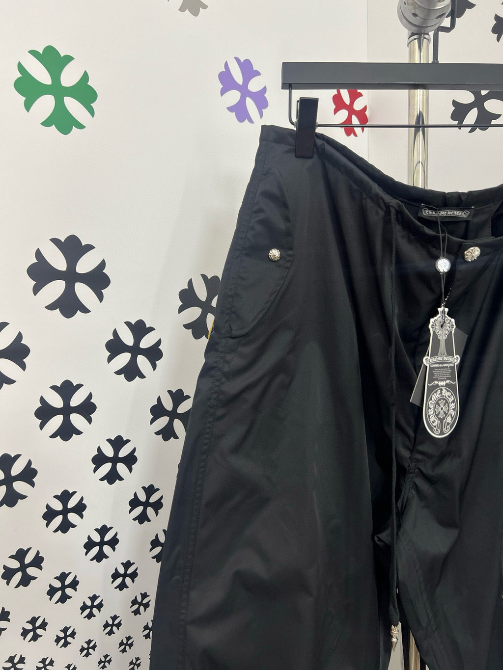 Jean black Chrome croix coloré